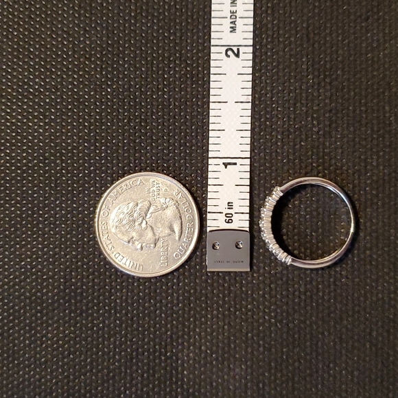 Macys Diamond 3 Row 14k White Gold Ring - Size 6 Used - Picture 10 of 12